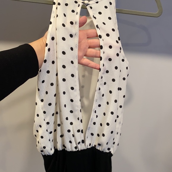 Spaghetti strap white with black polka dot bodysuit, never worn with tags - Picture 7 of 9